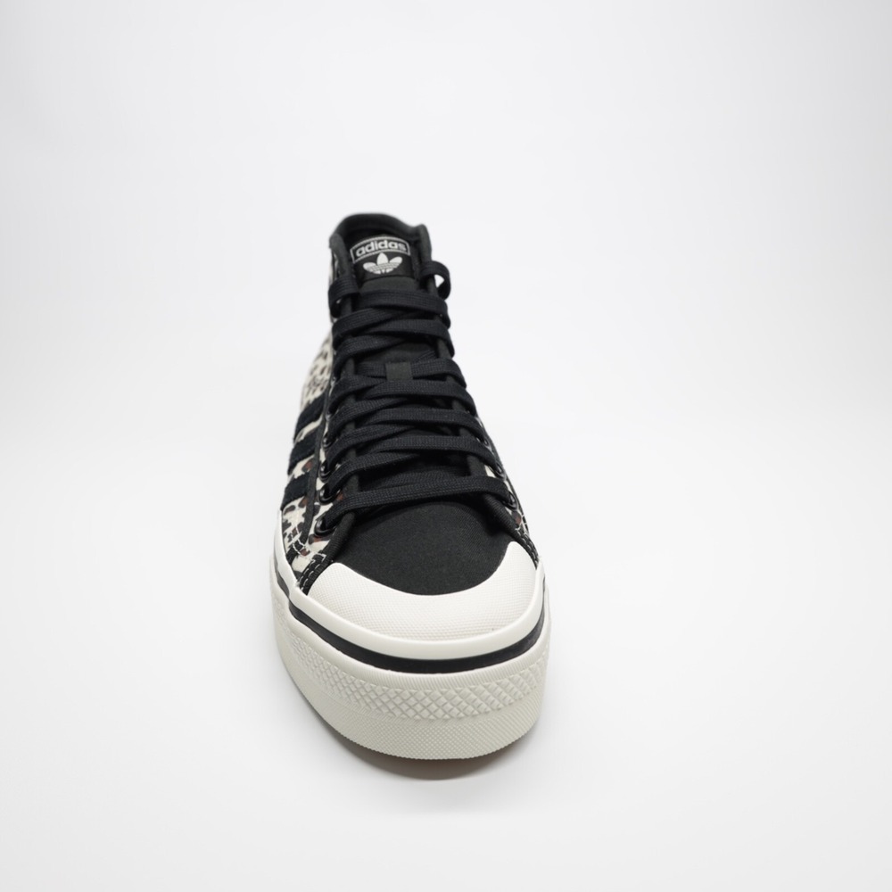 Adidas Originals Women's Nizza Platform Mid Shoes White/Black/Beige Size‎ 9 - Picture 2 of 9